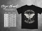Black t-shirt size chart for Comfort Colors 1717 heavyweight adult tee.