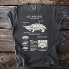 Mata Mata Turtle t-shirt with detailed illustration and biological information.