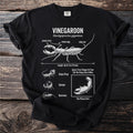 Vinegaroon Mastigoproctus giganteus scientific illustration with labeled parts: pincer arms, feeler legs, whip tail.