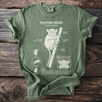 Philippine Tarsier t-shirt with scientific facts and illustrations.