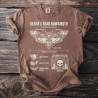 Brown t-shirt with Death's Head Hawkmoth diagram and facts.