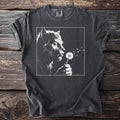 Werewolf blowing a dandelion with seeds blowing in the wind.