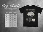 Comfort Colors 1717 heavyweight adult tee size chart with echidna illustration.