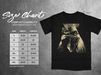 Comfort Colors 1717 heavyweight adult tee size chart with width and length measurements in inches.
