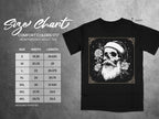 Comfort Colors 1717 heavyweight adult tee size chart with width and length measurements.