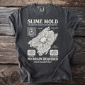 Dark grey t-shirt with "SLIME MOLD" text, maze, and diagram.