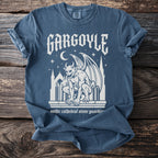 Blue t-shirt with gothic gargoyle graphic and "Gargoyle" text.