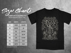 Comfort Colors 1717 heavyweight adult tee size chart with width and length measurements in inches.