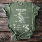 Green t-shirt with Harpy Eagle illustration and anatomical details.