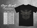 Comfort Colors 1717 heavyweight adult tee size chart with width and length measurements.