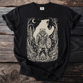Viking warrior in forest with bear, axe, shield, and runes.