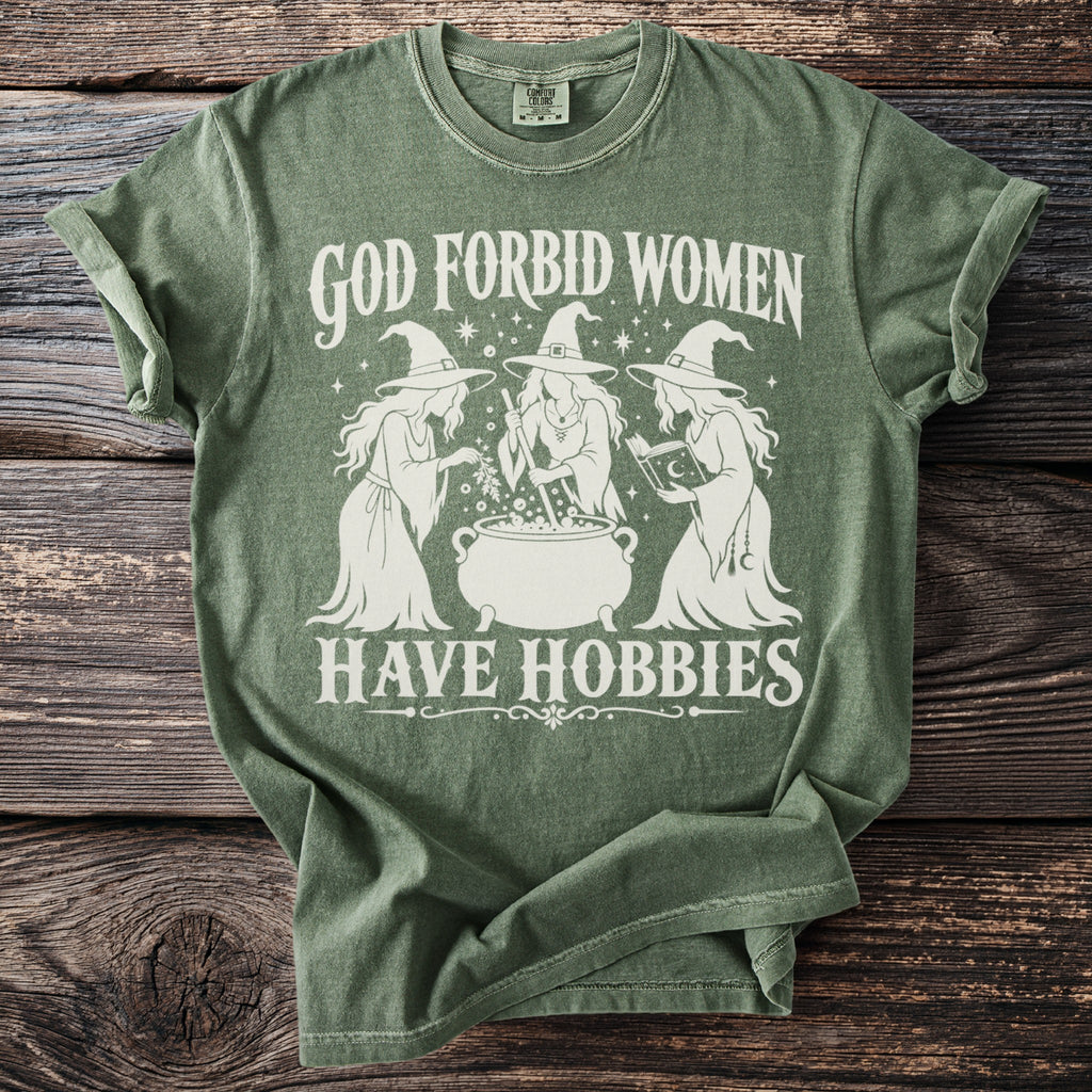 Green shirt with white graphic