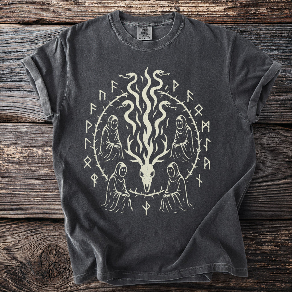 Runic Circle: Goat Skull and Serpents