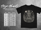 Comfort Colors 1717 heavyweight adult tee size chart with width and length in inches.