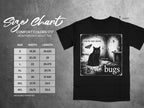 Size chart for Comfort Colors 1717 heavyweight adult tee with black cat graphic.