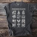 Dark t-shirt with "Poisonous Plants" and illustrations of deadly plants.