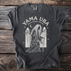 Graphic t-shirt with Yama Uba Japanese mountain witch yokai design.