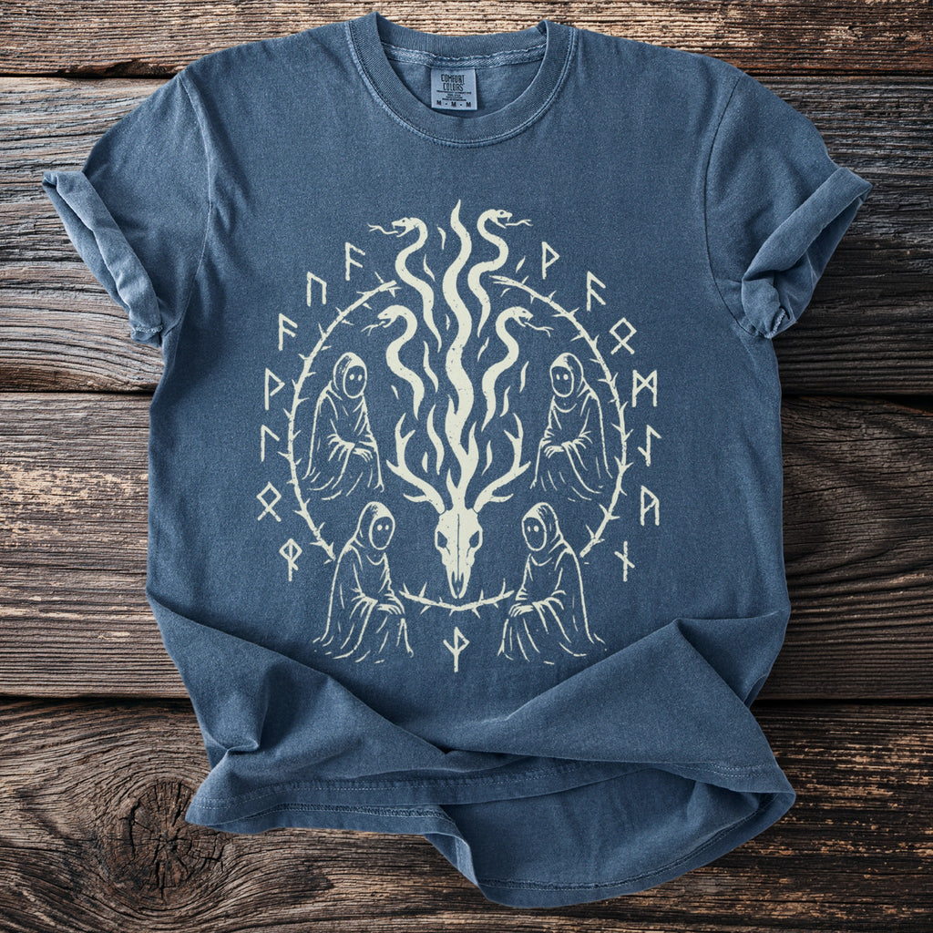 Runic Circle: Goat Skull and Serpents