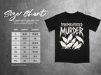 Comfort Colors 1717 heavyweight adult tee size chart including width and length in inches.