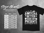 Size chart for Comfort Colors 1717 heavyweight adult tee with Halloween graphic.