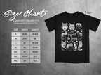 Comfort Colors 1717 t-shirt size chart with illustration of woodland animals and text "respect the locals".