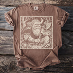 Brown t-shirt with a "Berserker" graphic of a Norse warrior with an axe.