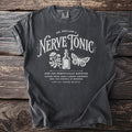 Dark gray t-shirt with "Dr. Hollow's Nerve Tonic" and spooky potion graphics.