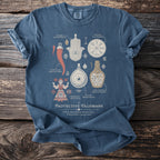 Blue t-shirt with "Protective Talismans" and various illustrated protection symbols.