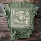 Green t-shirt with a framed illustration of a bearded berserker holding an axe and the word "BERSERKER".
