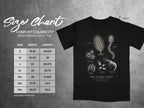 Comfort Colors 1717 size chart with scientific illustrations of marine life.