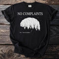 Black t-shirt with a tardigrade graphic and "NO COMPLAINTS" text.
