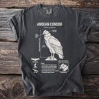 Andean Condor scientific diagram on a dark grey t-shirt.