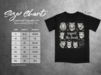 Size chart for Comfort Colors 1717 heavyweight adult tee with animal graphic.
