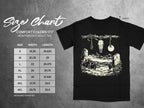 Comfort Colors 1717 heavyweight adult tee size chart with width and length measurements in inches.